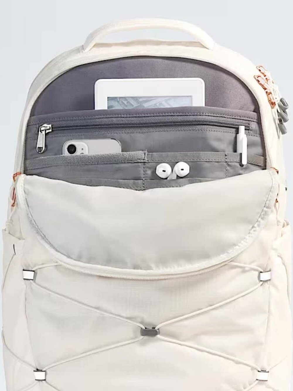The North Face Borealis Luxe Laptop Backpack 27L Gardenia White Travel Bag New - Picture 7 of 8